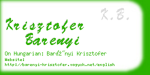 krisztofer barenyi business card